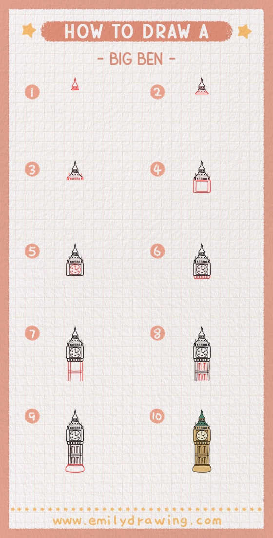 how to draw a big ben pinterest pin